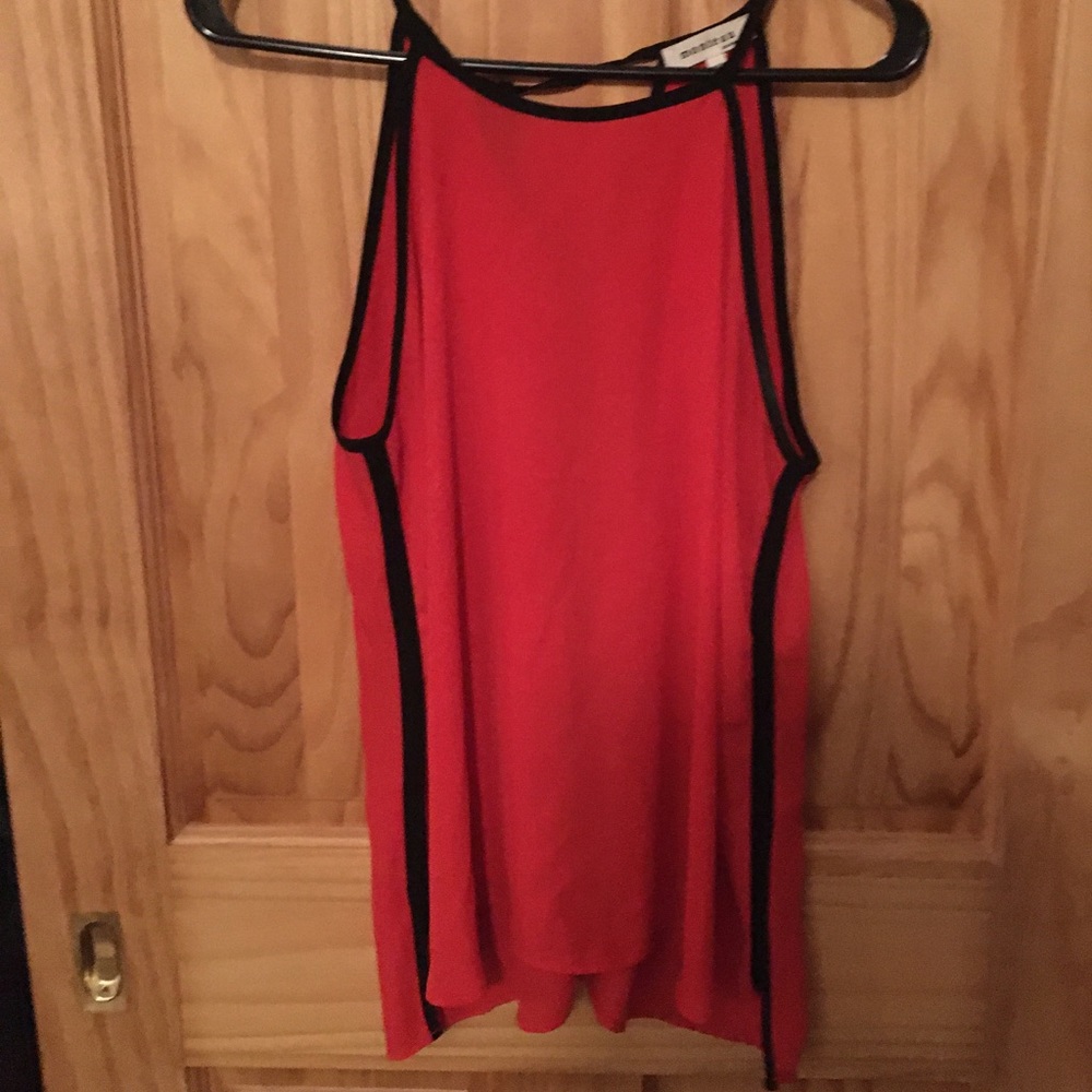Red and black tank top